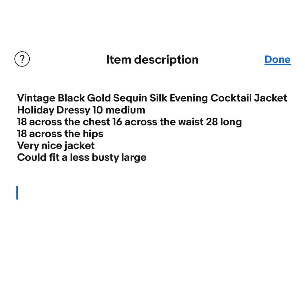 Vtg Black Gold Leaf Sequin Silk Evening Cocktail Jacket Holiday Elegant 10 L Med - Picture 12 of 12